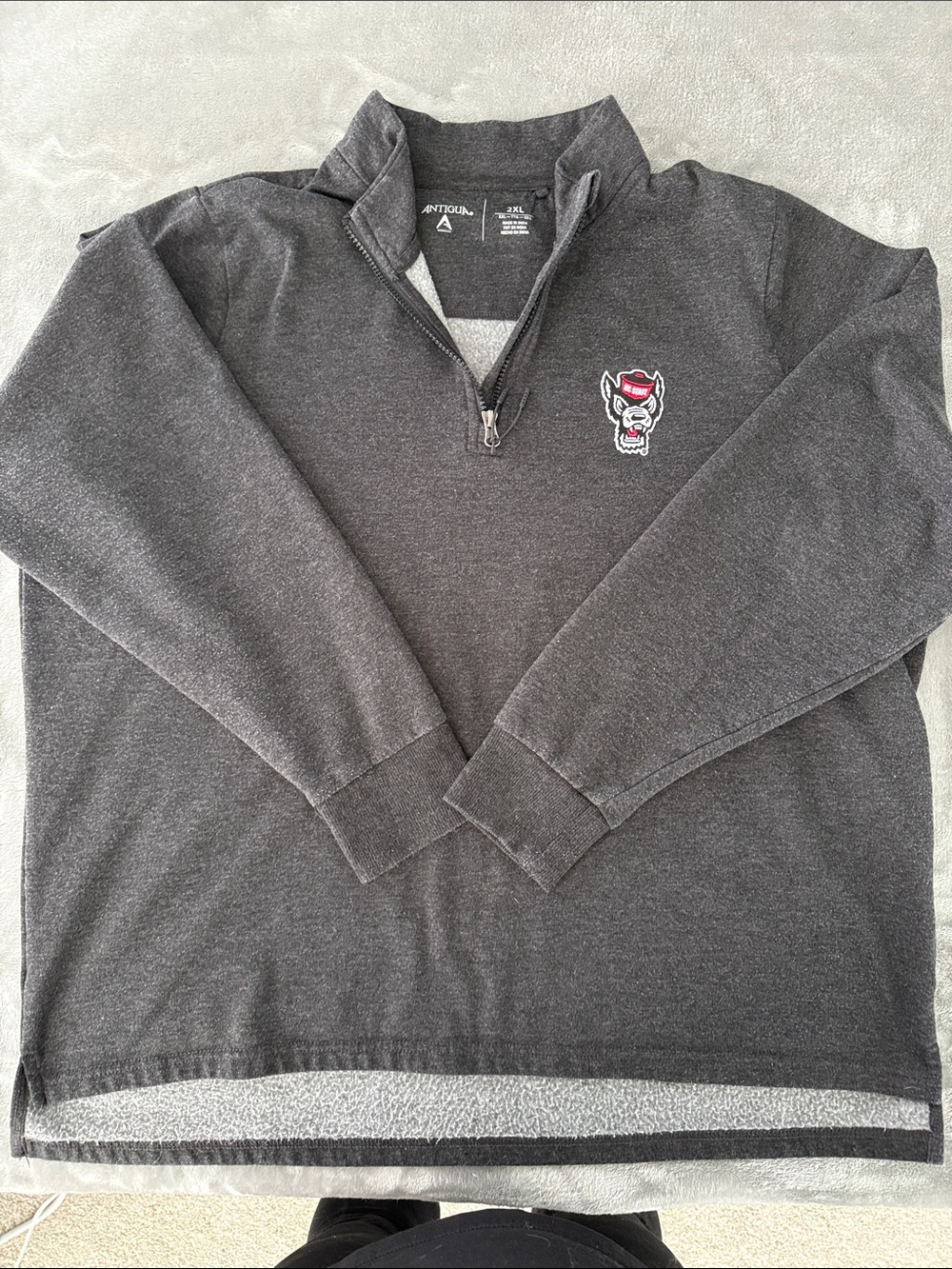 Antigua Charcoal Gray Women’s NC StateQuarter-Zip Pullover with Embroidered Logo